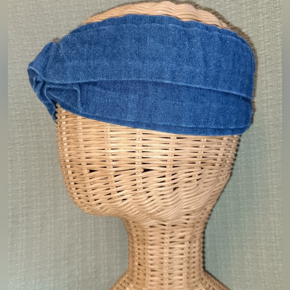Vintage Denim Blue Headband With Velcro Closure - Picture 4 of 7